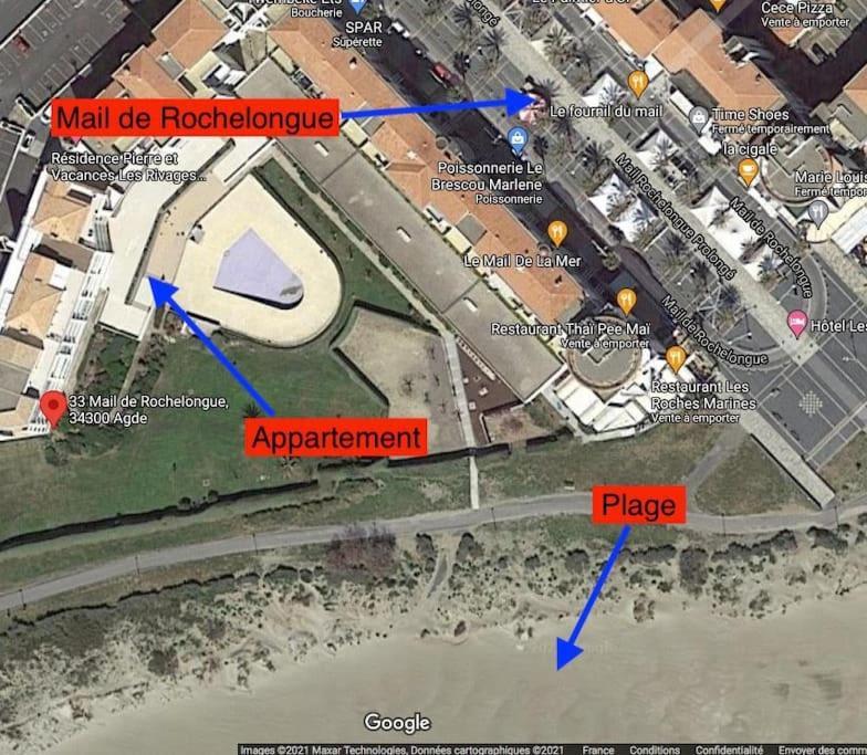 阿格德Les Rivages De Rochelongues, T3, Piscine, Clim, Parking公寓 外观 照片